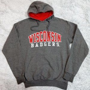 Wisconsin‎ Badgers OVB Womens Sweatshirt Hoodie Gray M Logo Kangaroo Pockets